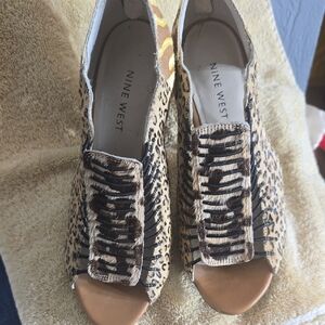 Nine West Animal Print Peep Toe Heels